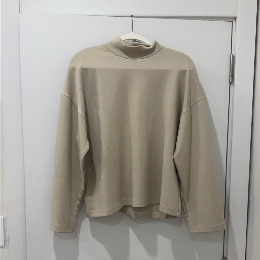 Zara Beige Long Sleeve Turtleneck Top